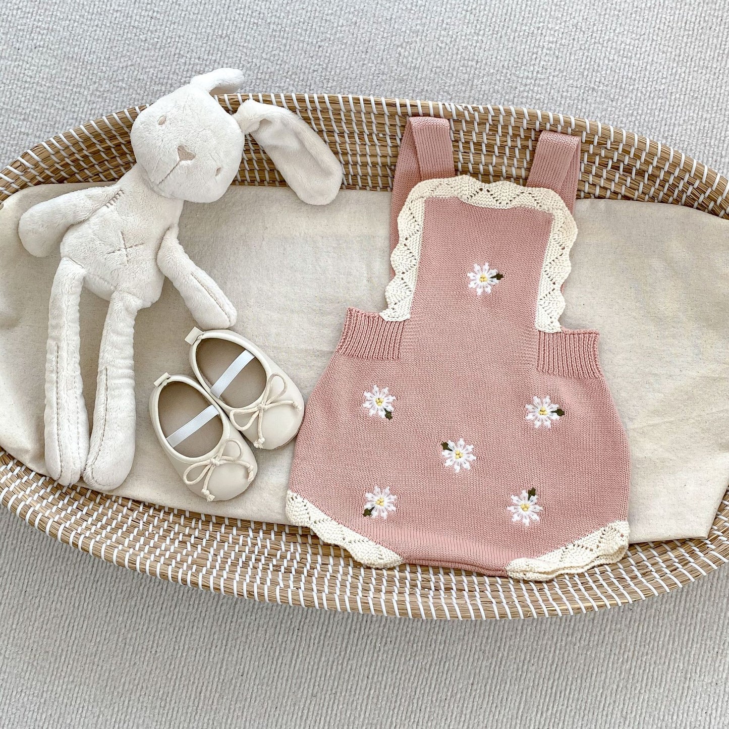 Baby Autumn Clothing Knitted Embroidered Suspender Romper