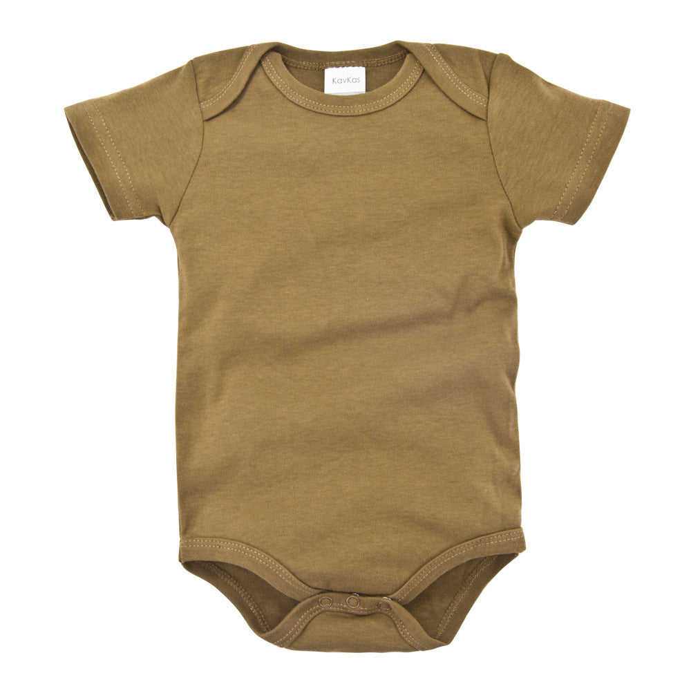 Plain cotton short sleeve newborn clothes