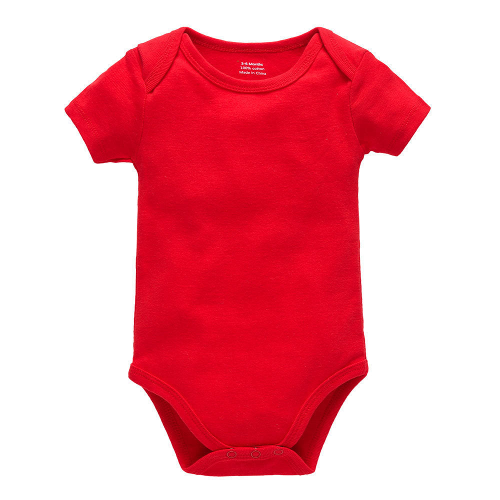 Plain cotton short sleeve newborn clothes